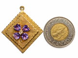 Vintage 14K Yellow Gold Amethyst Heart Pendant