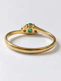 10K Yellow Gold Emerald & Petite Diamond Ring
