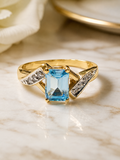 10K Synthetic Blue Stone & CZ Ring