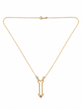 10K Gold Arrow Necklace with CZ Accent