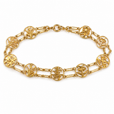 10K Yellow Gold Vintage Medallion Bracelet