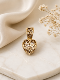 10K Yellow Gold Reversible Opal Heart Pendant