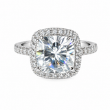 Brilliant Earth Platinum Sienna Halo Engagement Ring – 5ct Cushion Moissanite