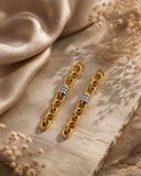10K Two-Tone Gold Multi-Link Chain Dangle Drop Earrings – Repurposed Gold
