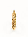 14K Yellow Gold Diamond-Cut Hoop Earrings