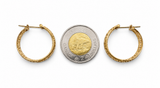 18K Yellow Gold Filigree Hoop Earrings