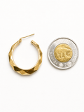 14K Yellow Gold Geometric Hoop Earrings