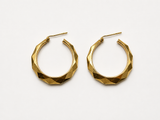 14K Yellow Gold Geometric Hoop Earrings