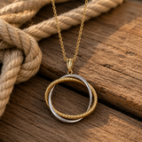 10K Love Knot Necklace - two tone