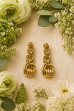 10K Yellow Gold Interlock Design Drop Earrings