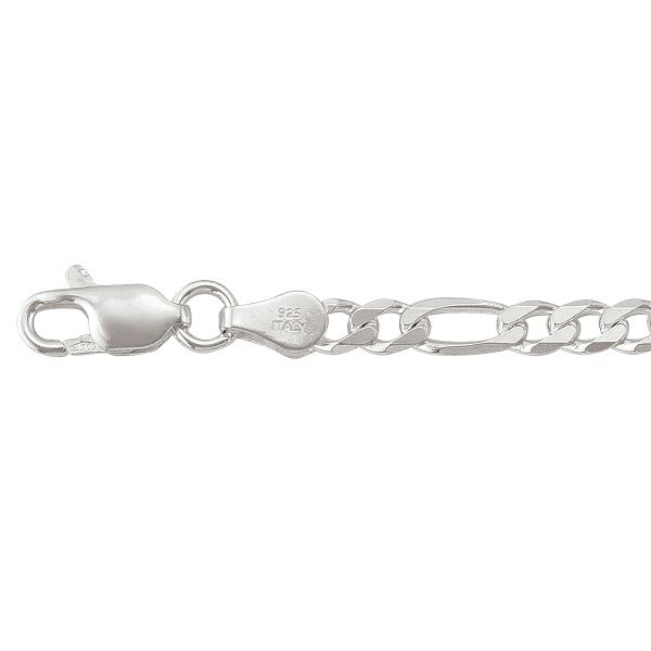 Sterling silver 3.80mm figaro chain - 24"