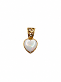 10K Yellow Gold Reversible Opal Heart Pendant