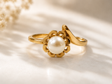 Vintage 10K Yellow Gold Pearl Ring