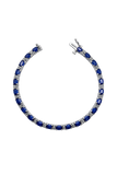14K White Gold Vintage Sapphire & Diamond Tennis Bracelet