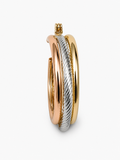 14K Tri-Colour Gold Hoops Earrings