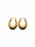 10K Yellow Gold Polished Oval Hoop Earrings