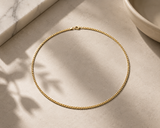 10K Yellow Gold Solid Flat Anchor Chain Necklace