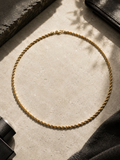10K Yellow Gold Hollow Rope Chain Necklace