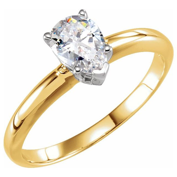 1.03 CT Pear-Shaped Lab Grown Diamond Solitaire Engagement Ring in 14K Yellow (F/SI2)