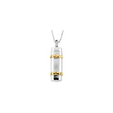 Sterling Silver 14K Yellow Gold Plated Cylinder Ash Holder 18" Necklace