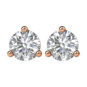 0.50 ctw diamond earrings - three claw martini setting ROSE GOLD