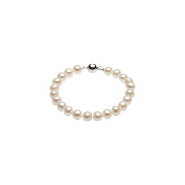 Sterling Silver 8-9 mm Freshwater Cultured Pearl 7.75" Bracelet