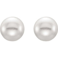 14K YG White Freshwater Cultured Pearl Earrings