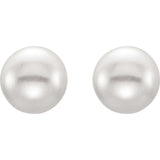 14K YG White Freshwater Cultured Pearl Earrings