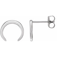 Sterling Silver 925 Crescent Earrings