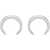 Platinum Crescent Moon Earrings