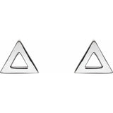 Platinum Triangle Stud Earrings