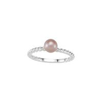 Sterling Silver Imitation Pearl Rope Ring