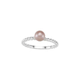 Sterling Silver Imitation Pearl Rope Ring