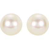 14K White Akoya Cultured Pearl Earrings