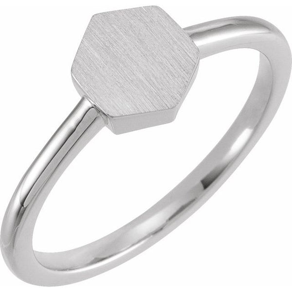 Sterling Silver Geometric Signet Ring
