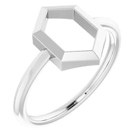 Sterling Silver Negative Space Hexagon Ring