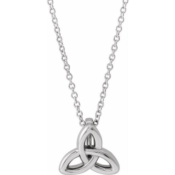 Sterling Silver Celtic-Inspired Trinity 16-18" Necklace