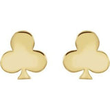14K Gold Club (Spade) Earrings