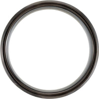 Black & Blue PVD Grooved Tungsten Band - 8mm