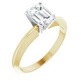 1.00 CT Emerald Lab Grown Diamond Solitaire Engagement Ring in 14K White Yellow (D/VS1)
