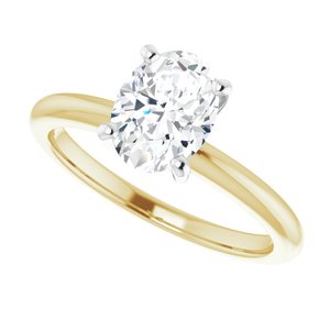 14k 1.50 CT Oval Lab Grown Diamond Solitaire Engagement Ring