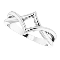 Geometric Negative Space Ring - Sterling Silver