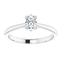 0.50 CT Oval Lab-Created Diamond Solitaire Engagement Ring in 14K White Gold (F/VS)