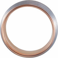 18K Rose Gold PVD Tungsten Band - 8 mm Grooved