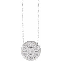 Sterling Silver 0.025 CTW Diamond Accented Mantra Necklace