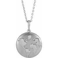 Sterling Silver Old World Globe Necklace