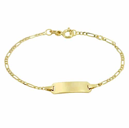 10k Gold Baby ID curb bracelet - figaro