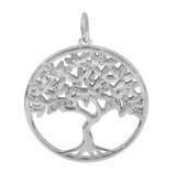 Sterling Silver CZ Tree of Life Pendant on 18" Chain