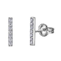 10k white gold diamond bar earrings