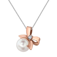10k rose gold pearl necklace